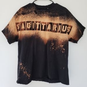 Sagittarius Zodiac Destructed Acid Wash Tee